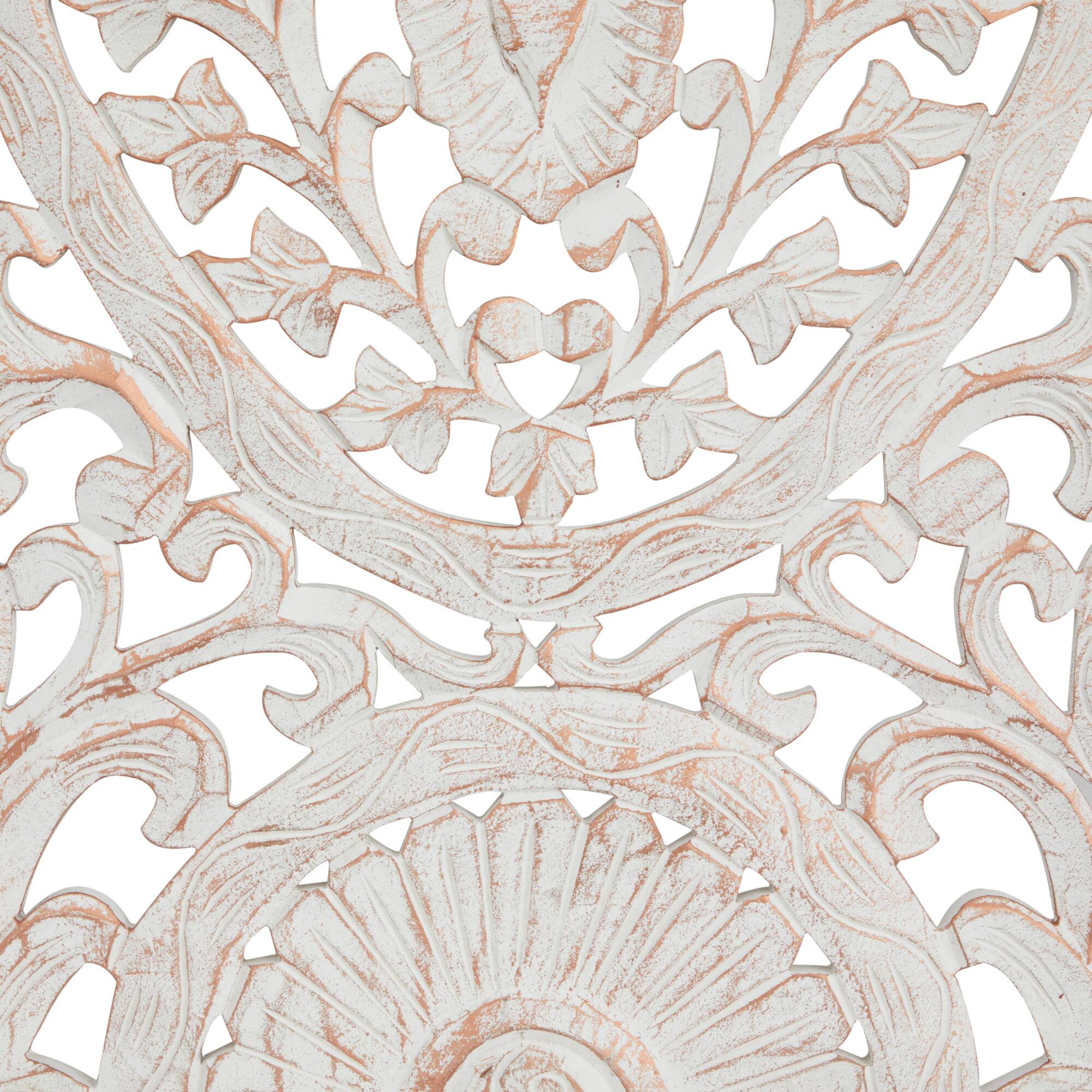 White Wood Traditional Wall Decor, 48" x 24"